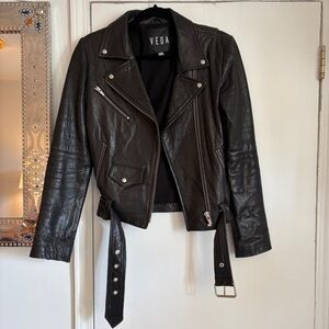 Veda Jayne black leather jacket small
